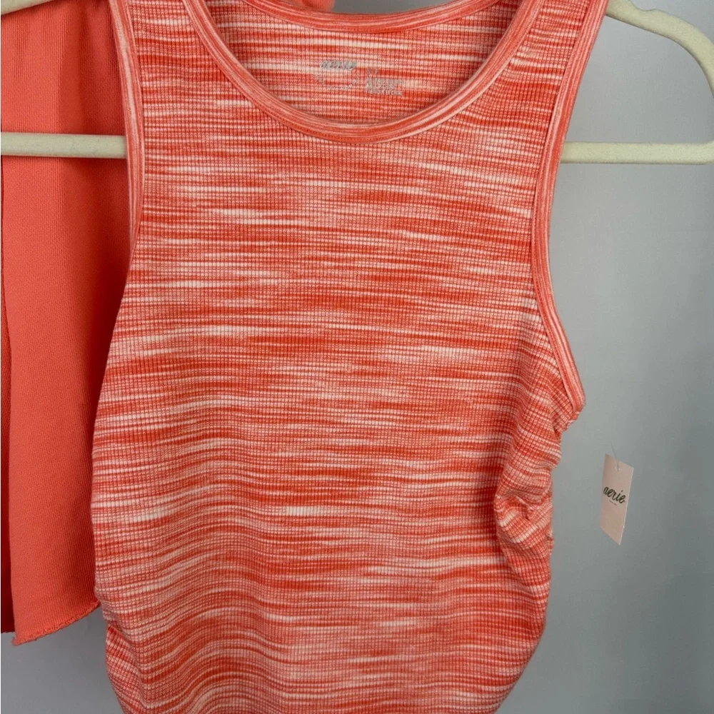 Aerie Coral Lounge Set Tank Top‎ & Shorts NWT Size Small Cozy Summer Set - Picture 2 of 16